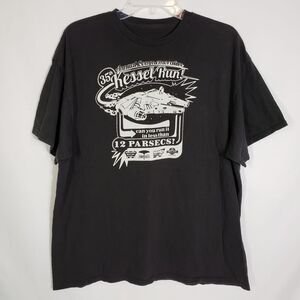 Star Wars Men T Shirt XL Kessel Run Millennium Falcon Graphic Black Short Sleeve